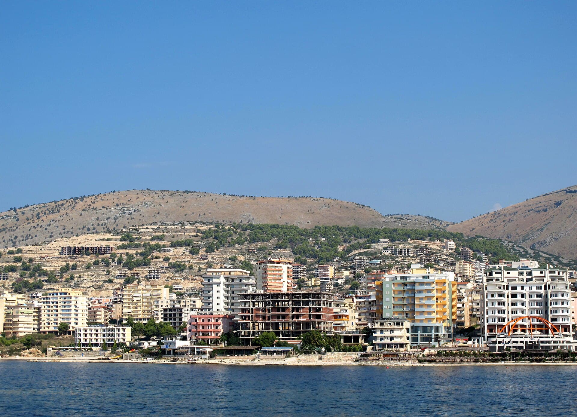 Sarandë waterfront on the Ionian Sea